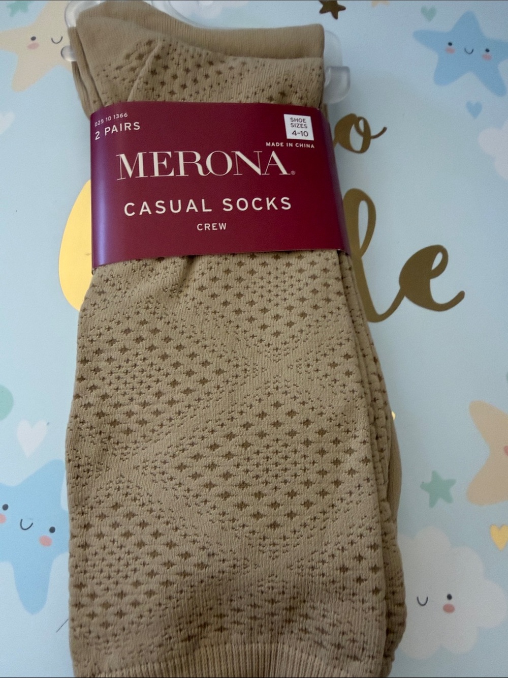 Merona Men's Casual Crew Socks - Beige/Tan Pair